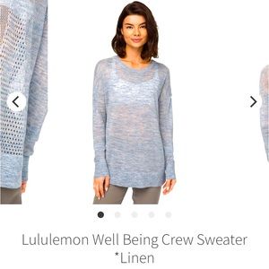 Lululemon well being crew sweater *linen